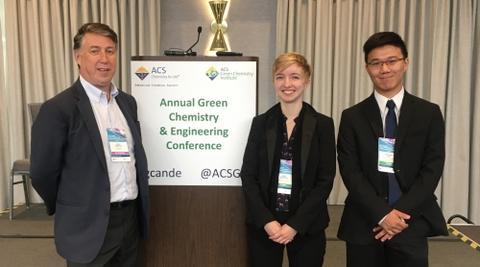 Professor Paul Anastas with Anna Zhenova and Michael Shen Professor Paul Anastas with Anna Zhenova and Michael Shen