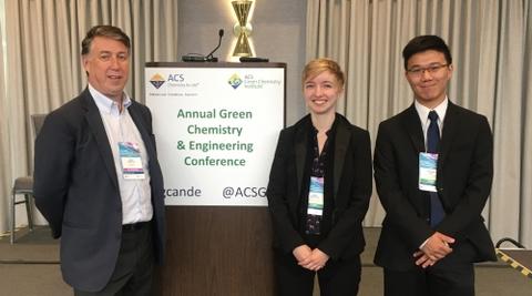 Professor Paul Anastas with Anna Zhenova and Michael Shen